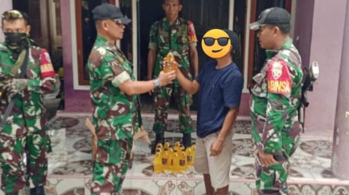 Personil Koramil 05/Pekat Amankan Miras Tradisional