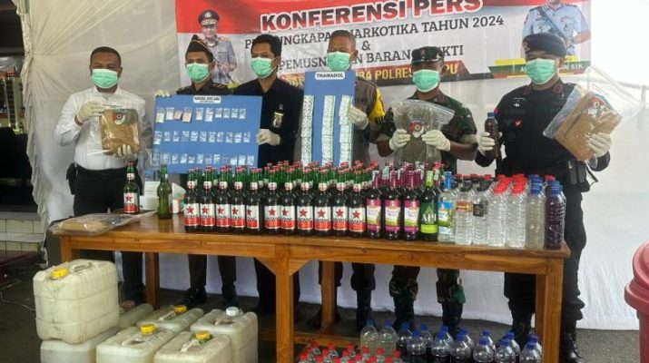 Danramil 1614-01/Dompu, Hadiri Kegiatan Pemusnahan Barang Bukti (BB) di Mapolres