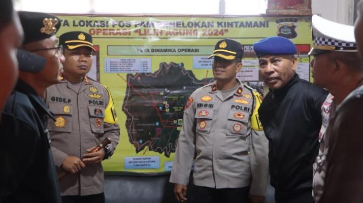 Kapolres Bangli Cek Pos Pengamanan dan Pos Pelayanan Nataru 2024