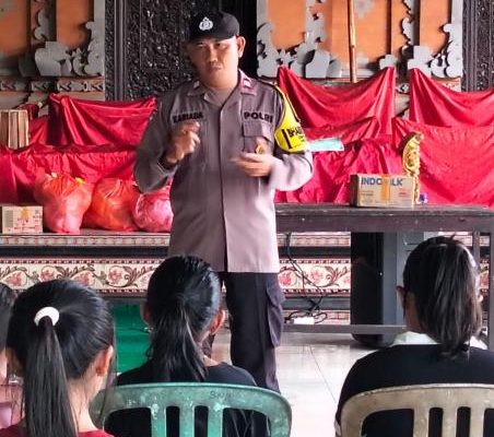 Bhabinkamtibmas Desa Bantas Berikan Himbauan Kepada Remaja Banjar Bunutpuhun dan Banjar Gelogor