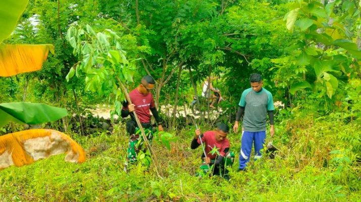 Pos Mahen Laksanakan Penanaman Pohon di Perbatasan