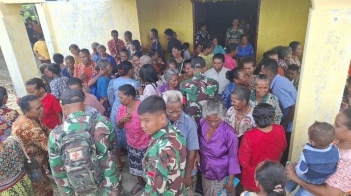 Satgas Pamtas Laksanakan Pengamanan di Desa Haumeniana